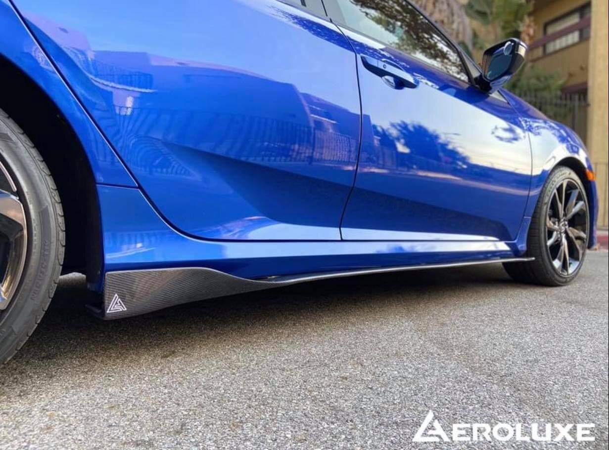AeroLuxe 15-21 Honda Civic Spec-M Carbon Fiber Side Skirts Extension (Sedan, Coupe, Hatchback)