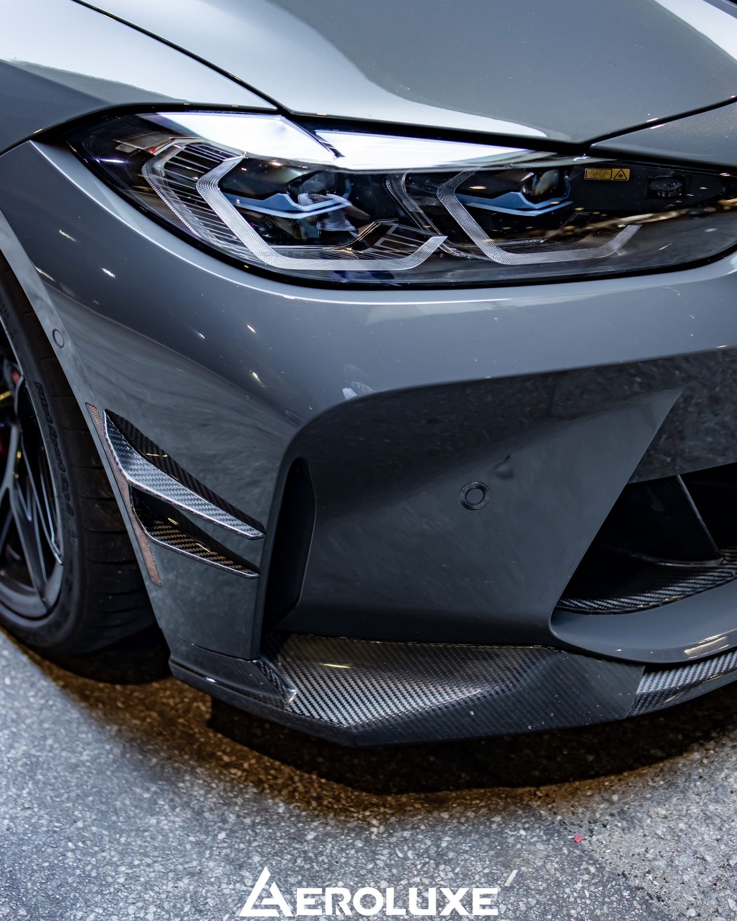 AeroLuxe 21+ BMW G80 G82 M3 M4 Spec-MP Dry Carbon Front Bumper Canards