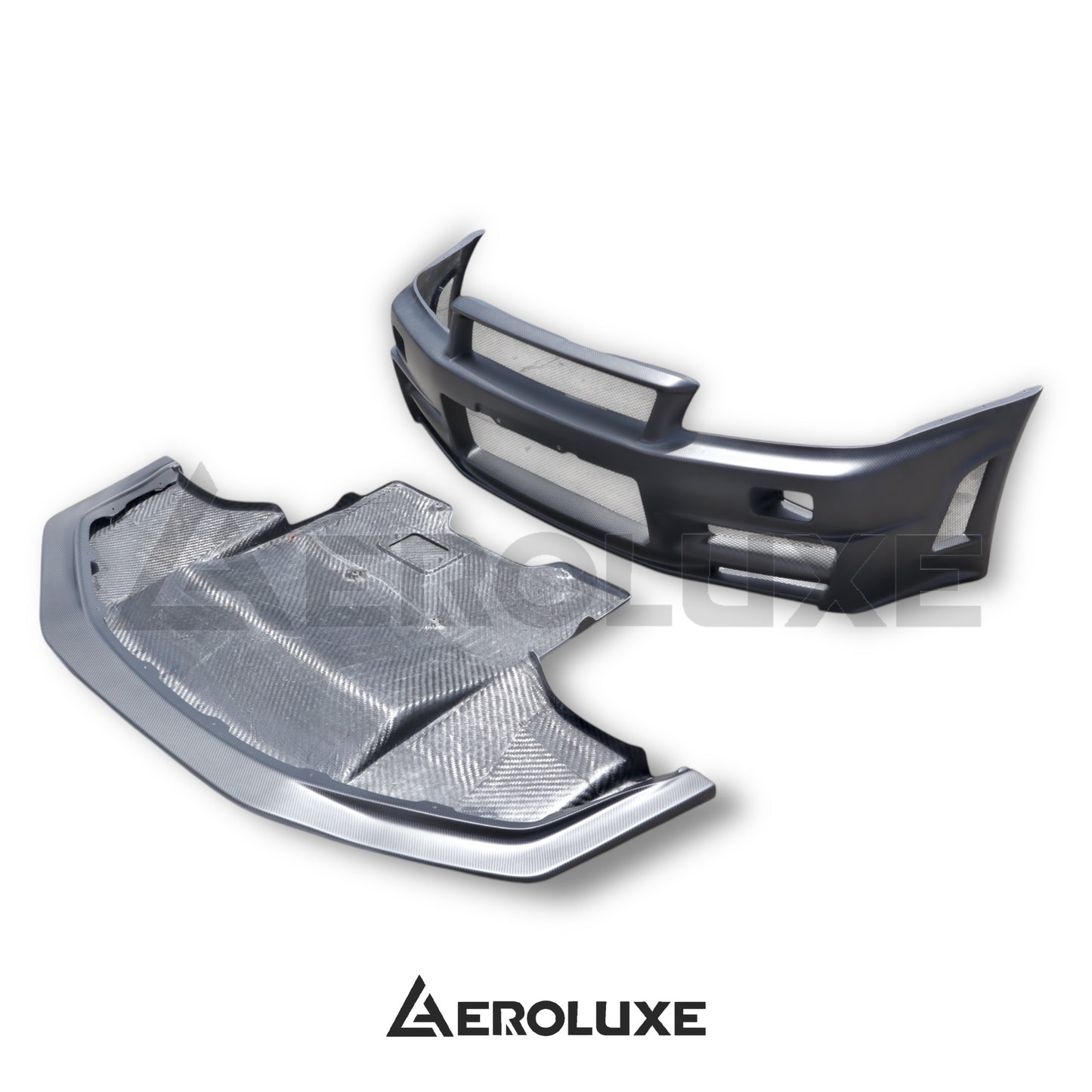 AeroLuxe R34 GTR Spec-CF1 Dry Carbon Front Splitter