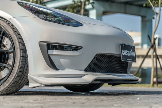 Custuning Tesla Model 3 Front Bumper + Front Lip